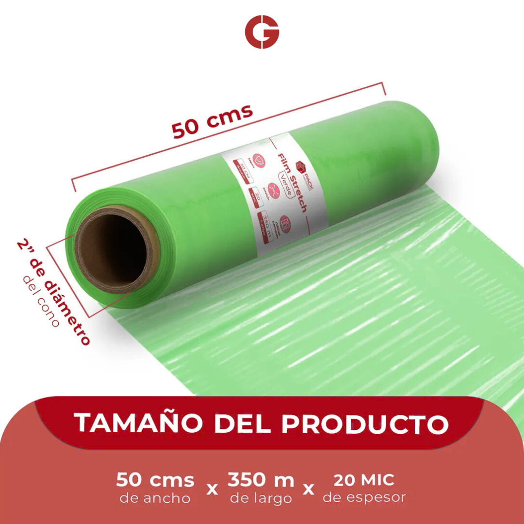 Film Stretch Verde 1,7 kg (350m) - Pack 3 unidades
